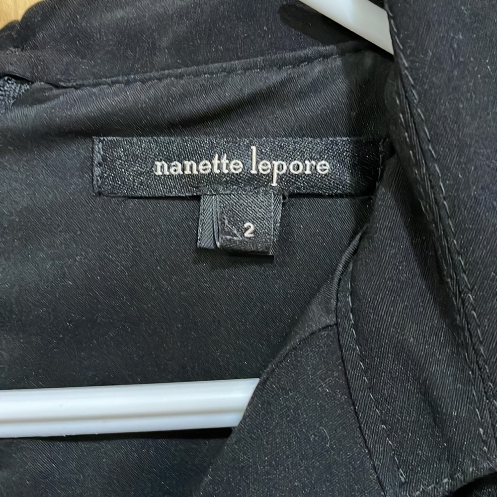 Nanette Lepore Black Short-Sleeve Collared Fit-and-Flare Dress - Picture 2 of 14